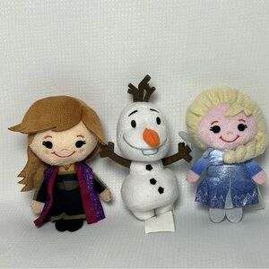 Disney Movie Frozen Mini Plush Doll Set Of 3, Olaf, Elsa & Anna 4.5”-5”